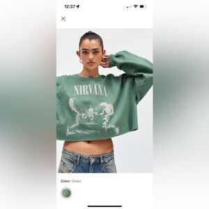 Urban Outfitters Green Nirvana Sweatshirt